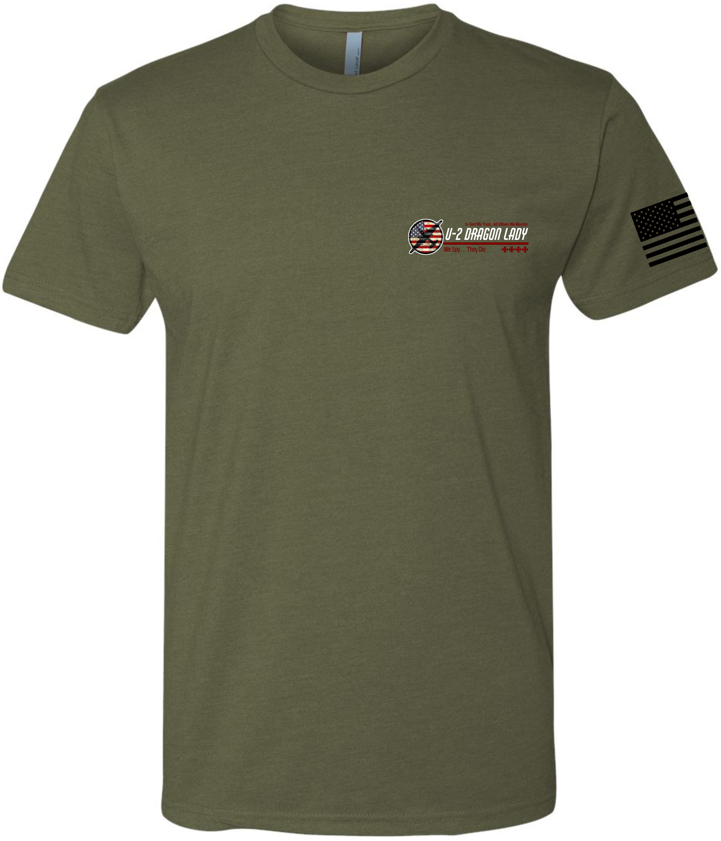 U-2 Flag Version 2: OD Green Tee Black Flag Red U-2 image 1