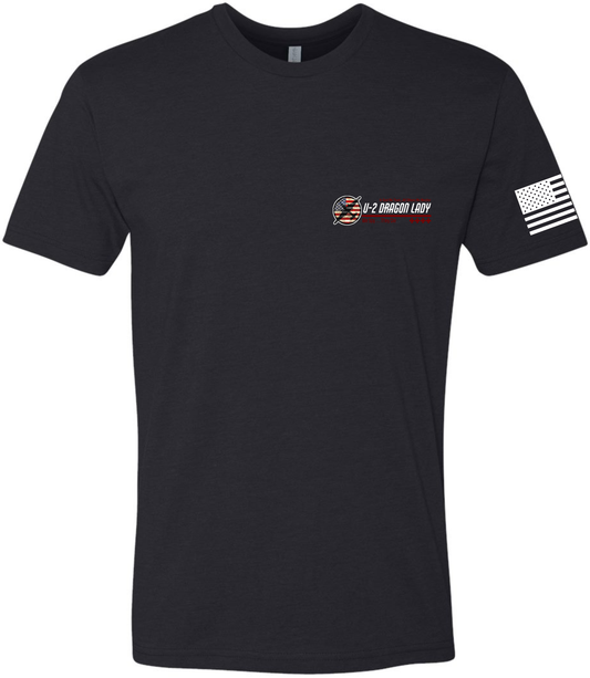 U-2 Flag Version 2: Black Tee White Flag Red U-2 image 1