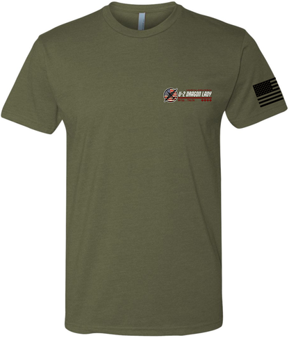 U-2 Flag Version 2: OD Green Tee Black Flag Red U-2 image 1