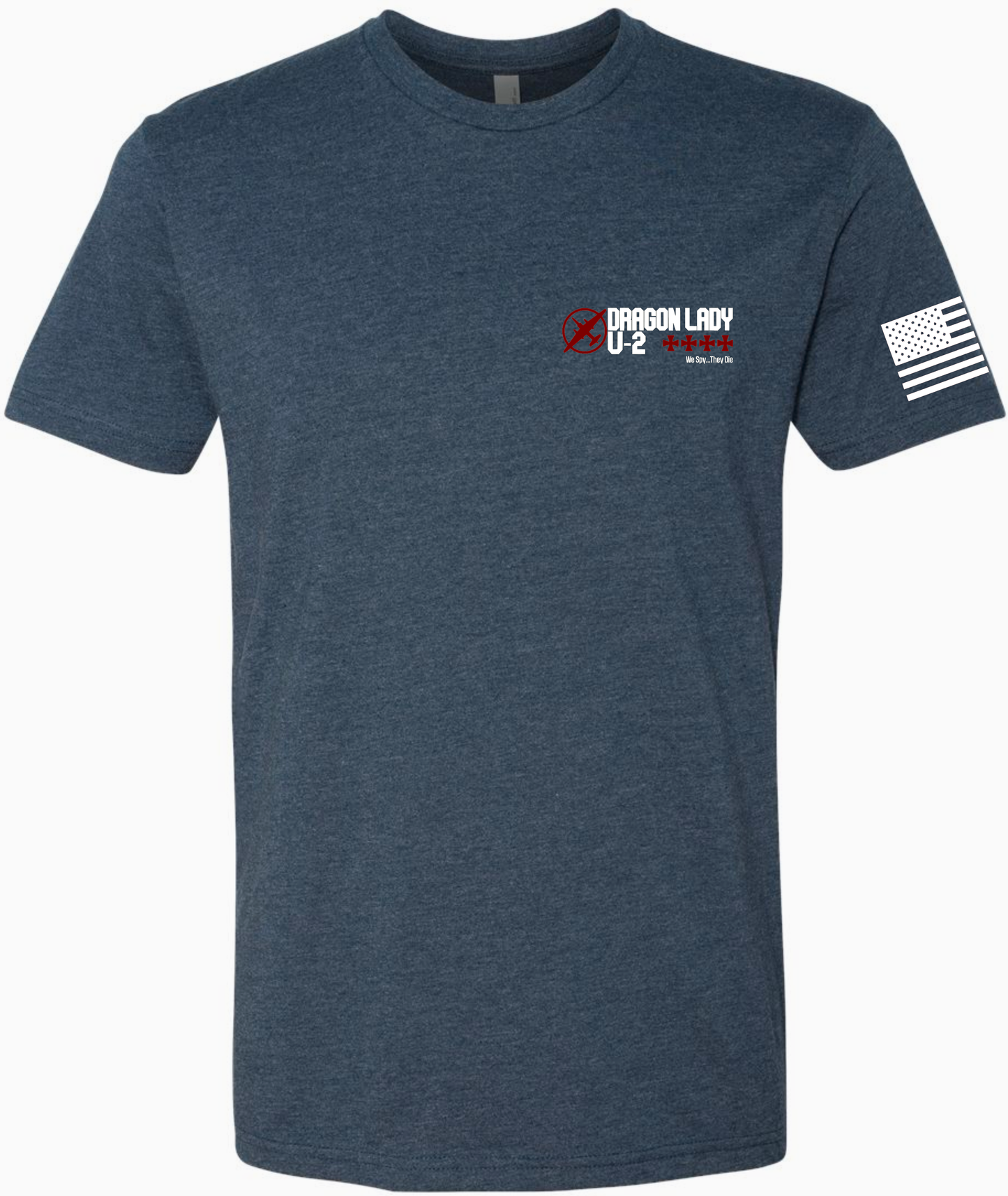 U-2 Flag: Heather Navy Tee White Flag Red U-2 image 5