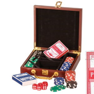 Rosewood Finish 100 Chip Poker Set image 0