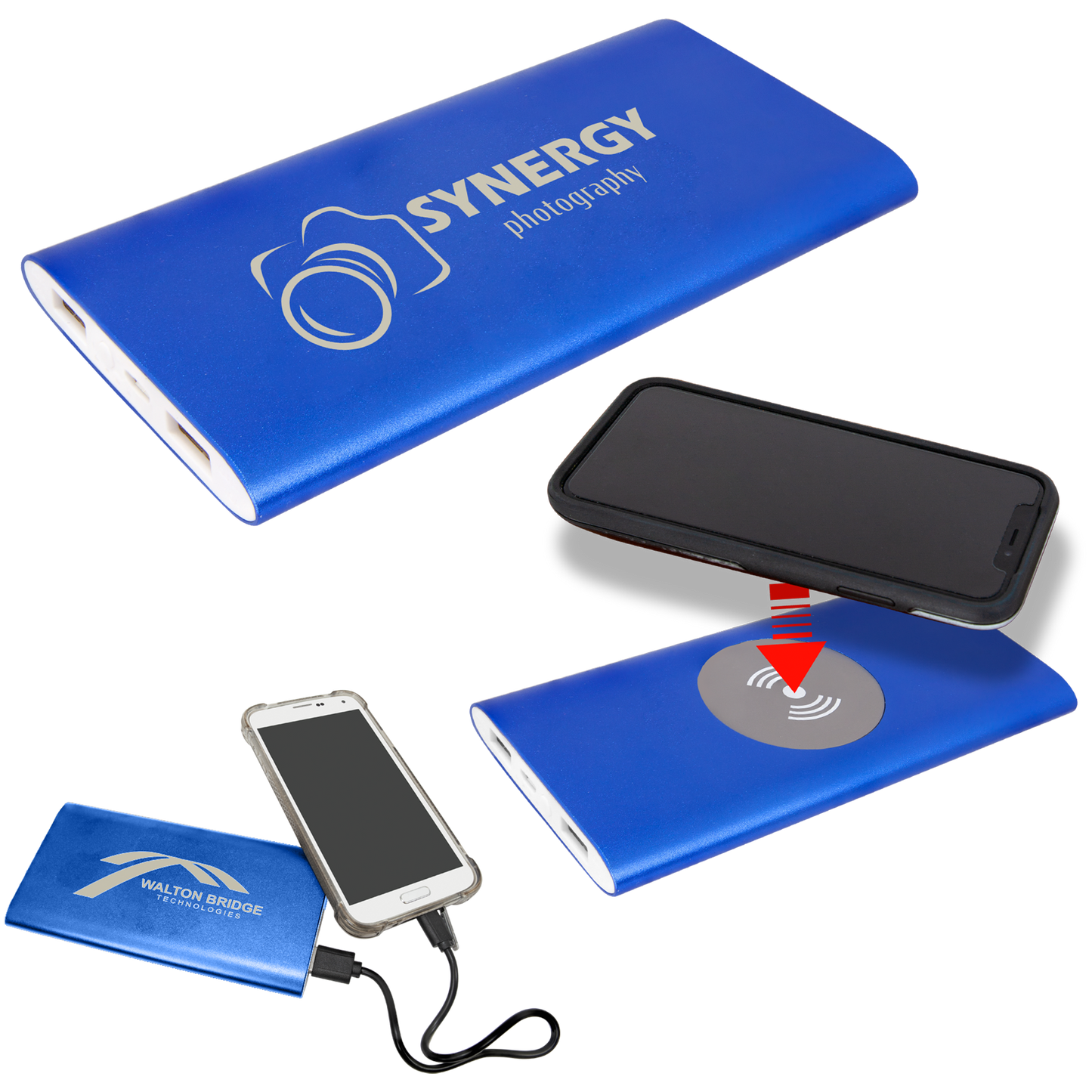 Power Bank & Wireless Anodized Aluminum Charger with Power Cord image 1