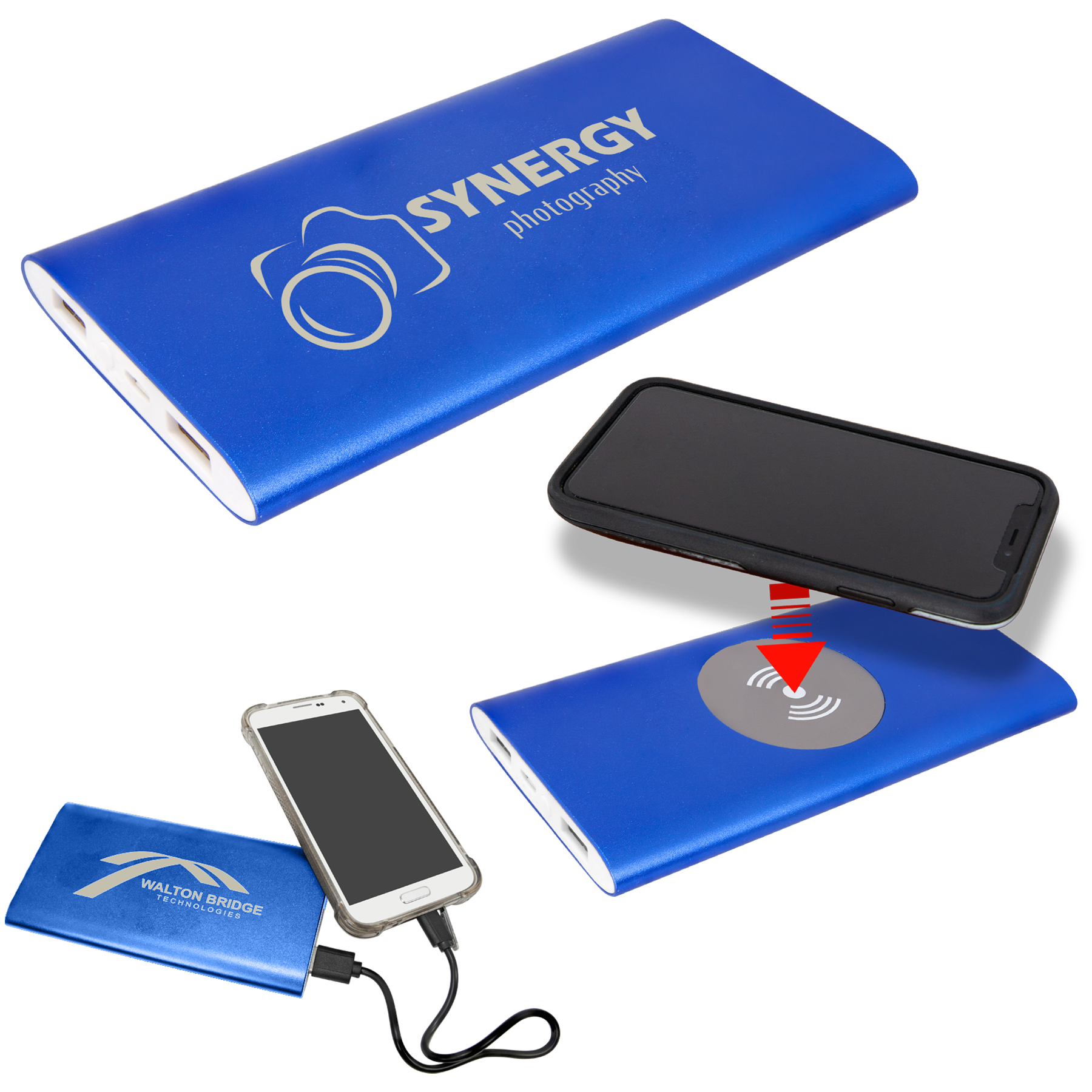 Power Bank & Wireless Anodized Aluminum Charger with Power Cord image 1