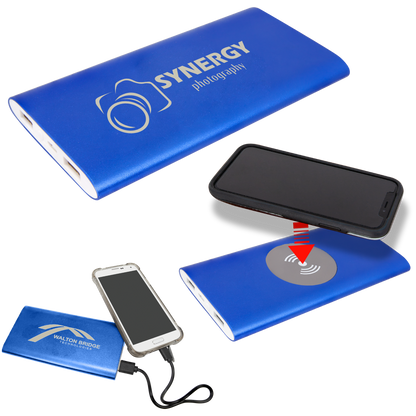 Power Bank & Wireless Anodized Aluminum Charger with Power Cord image 1