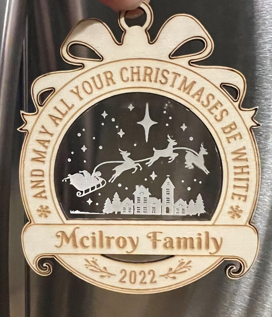 Wreath Ornament with Acrylic Background image 0