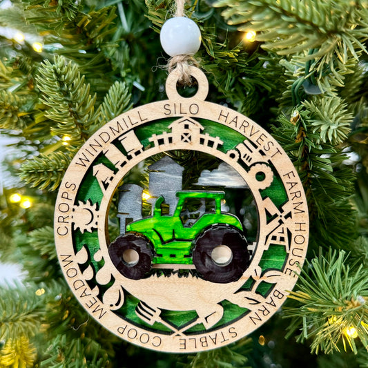 Tractor Ornament with Icons image 0