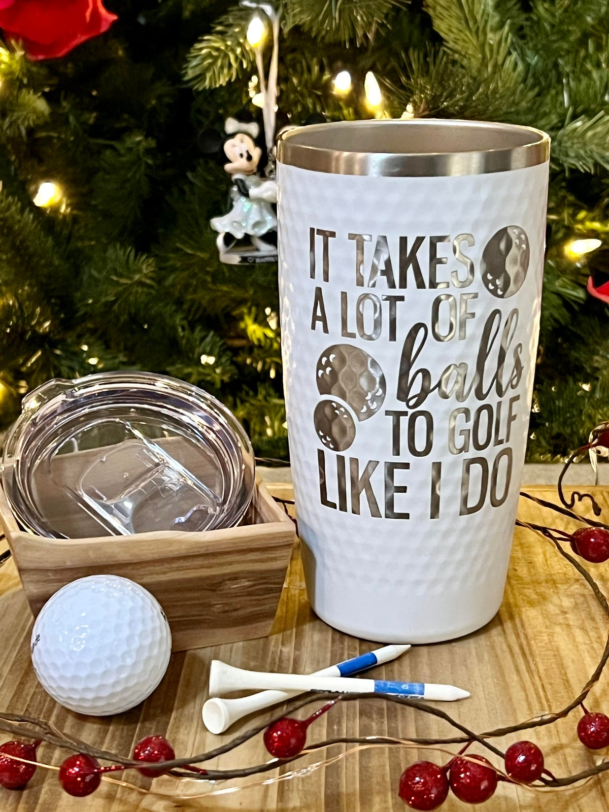 20oz Dimpled Golf Ball Tumbler image 0