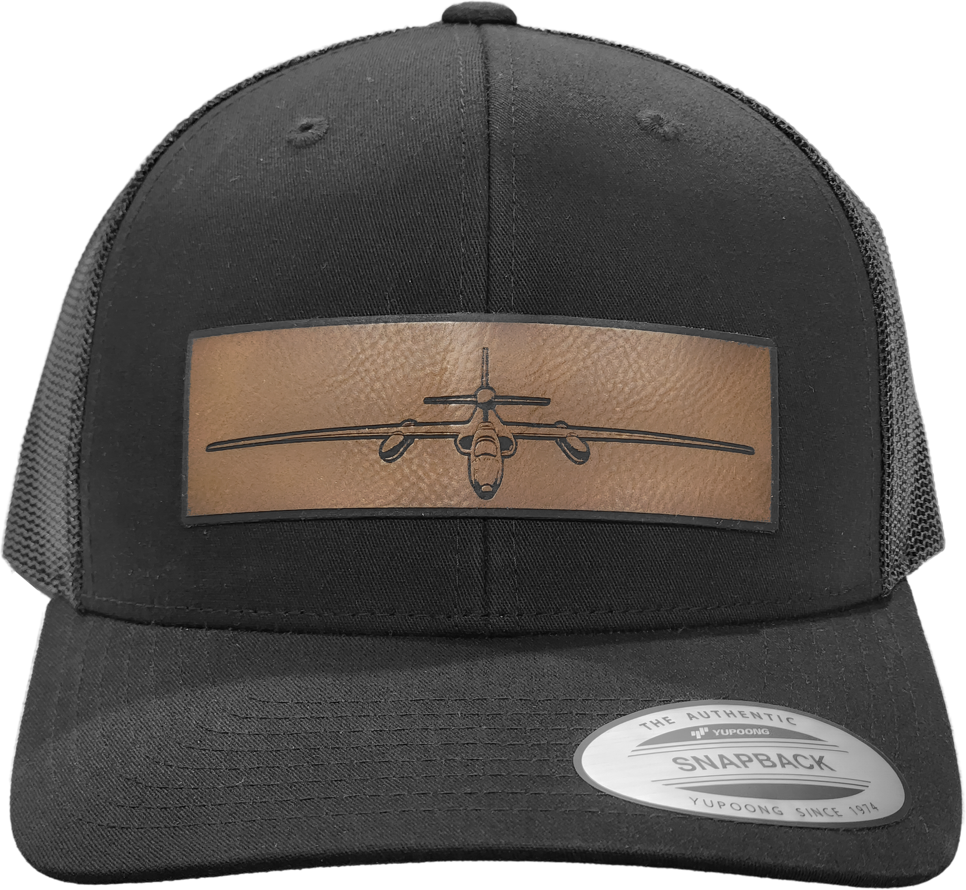 U-2 Profile View, Classic Trucker, Black Snapback image 0