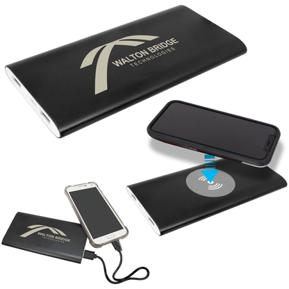 Power Bank & Wireless Anodized Aluminum Charger with Power Cord image 2