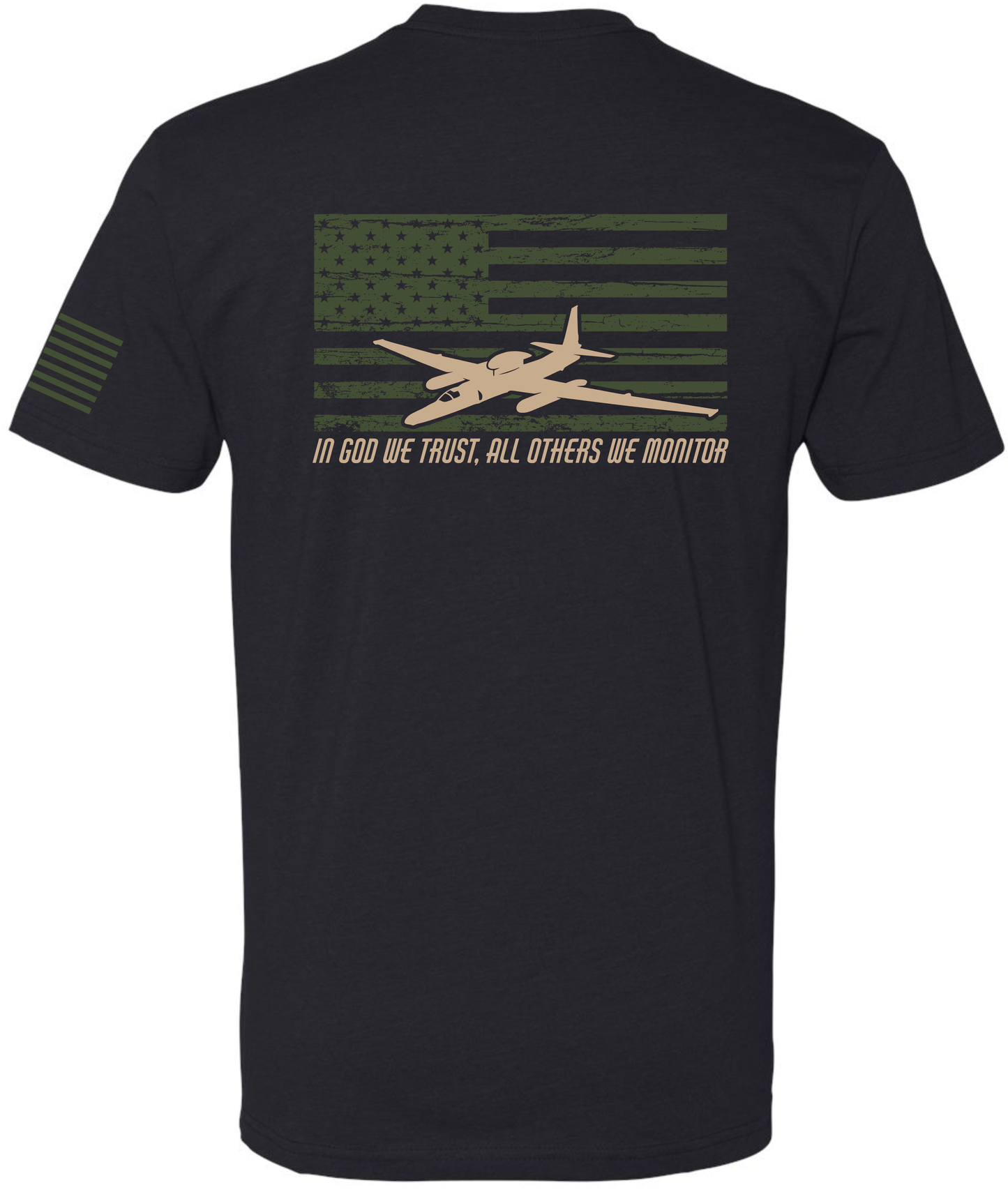 U-2 Flag Version 2: Black Tee Green Flag Sand U-2 image 0