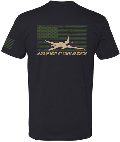 U-2 Flag Version 2: Black Tee Green Flag Sand U-2 image 0