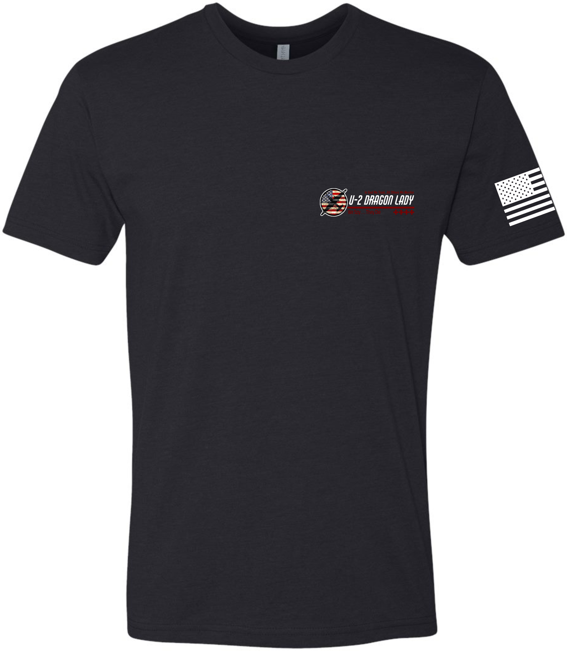 U-2 Flag Version 2: Black Tee White Flag Red U-2 image 1