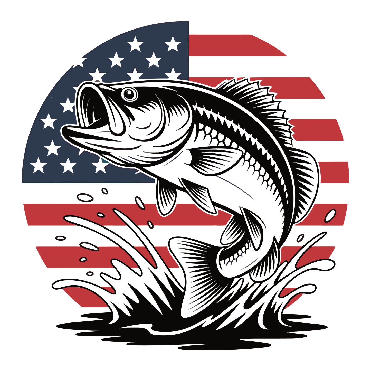 American-Flag-Largemouth-Fish