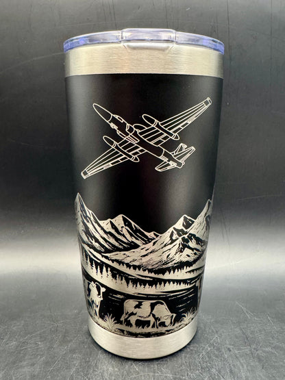 20oz Tumbler  Mountain Scene with U-2