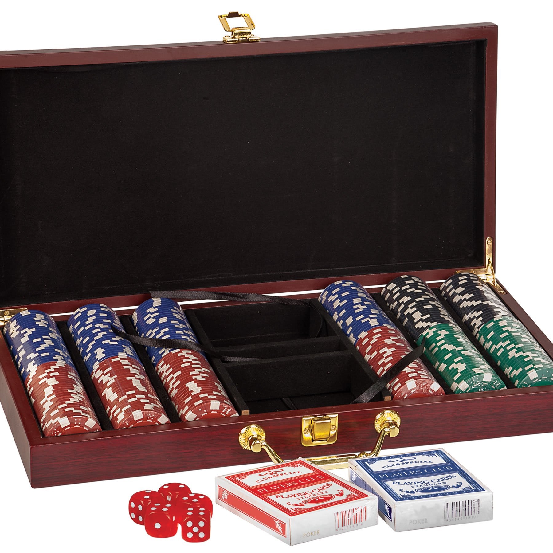 Rosewood Finish 300 Chip Poker Set image 1