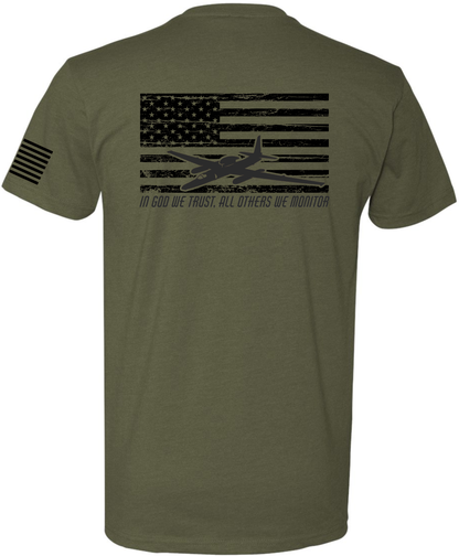 U-2 Flag Version 2: OD Green Tee Black Flag Charcoal U-2 image 0