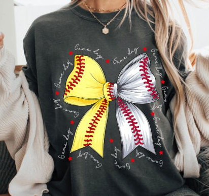 Game Day Softball Baseball Bow